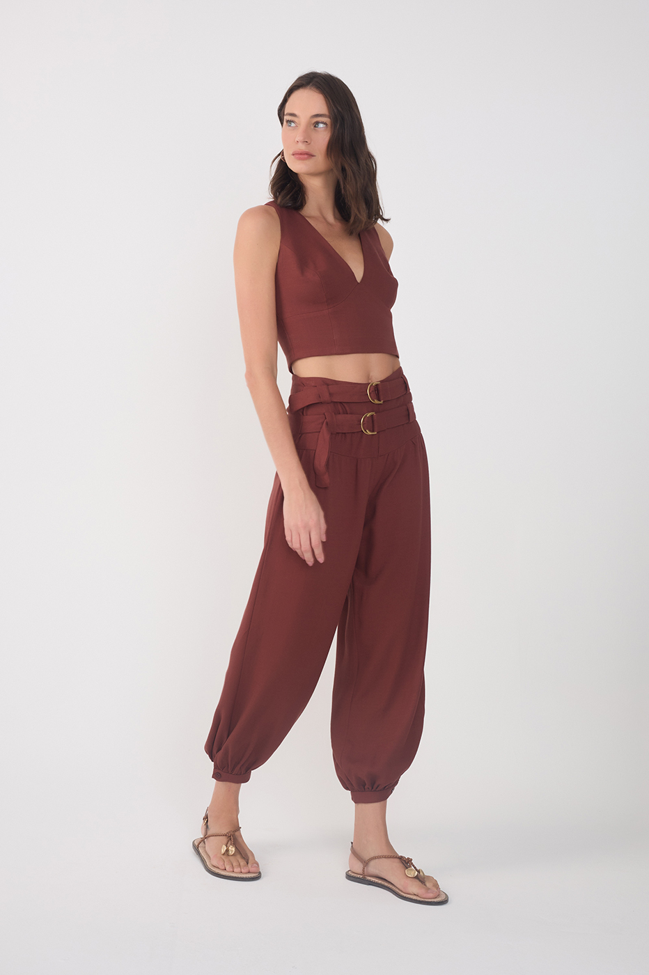 Wide Yoke Buckles Pants_3
