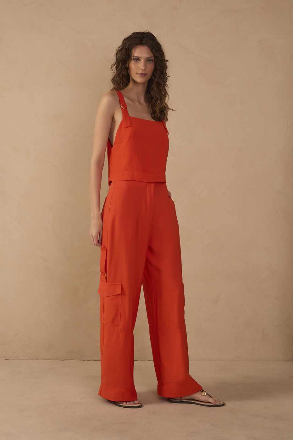 Red Utility Pocket Pants_1
