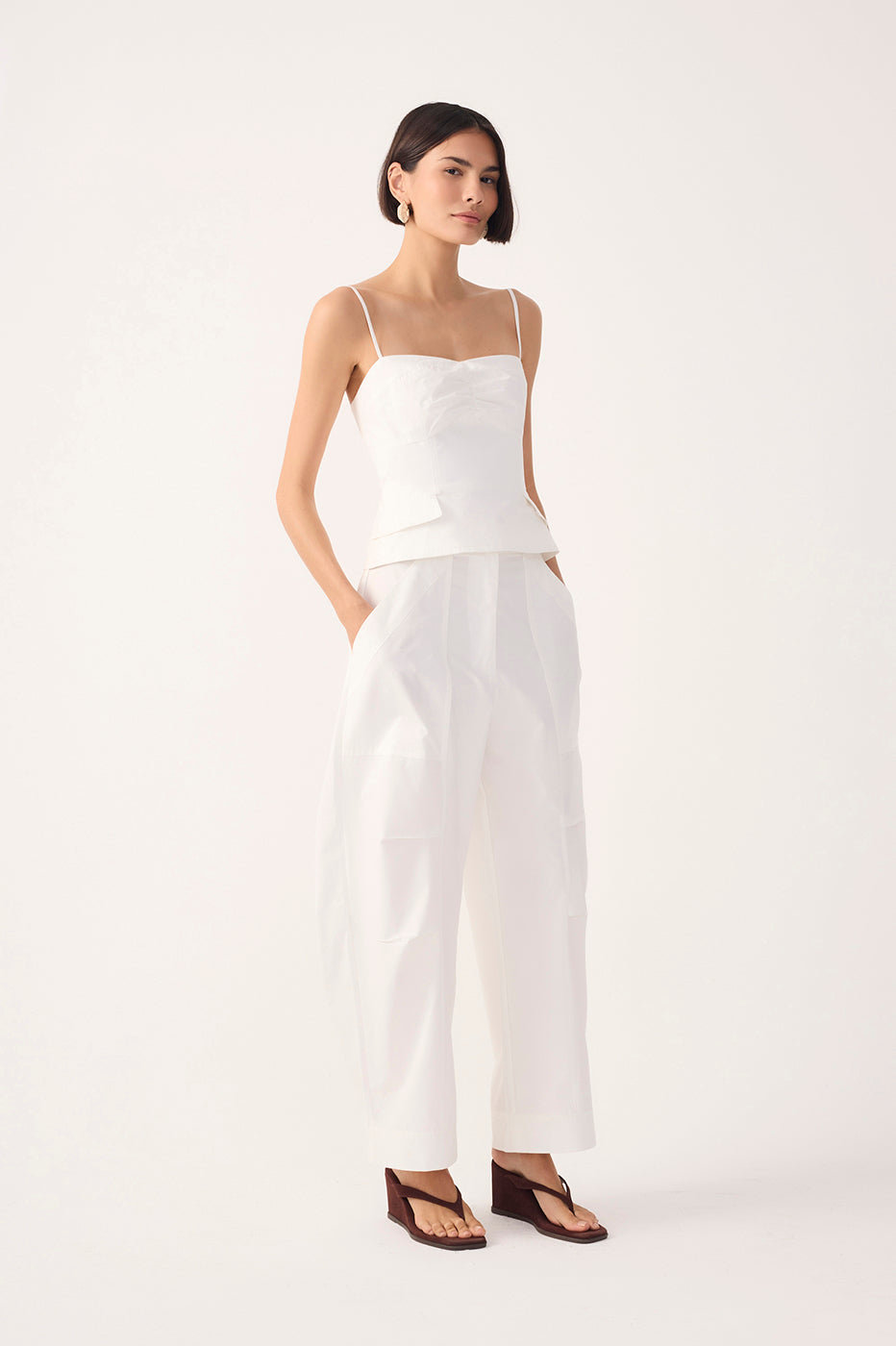 Cotton Pleated Leg Pants_3