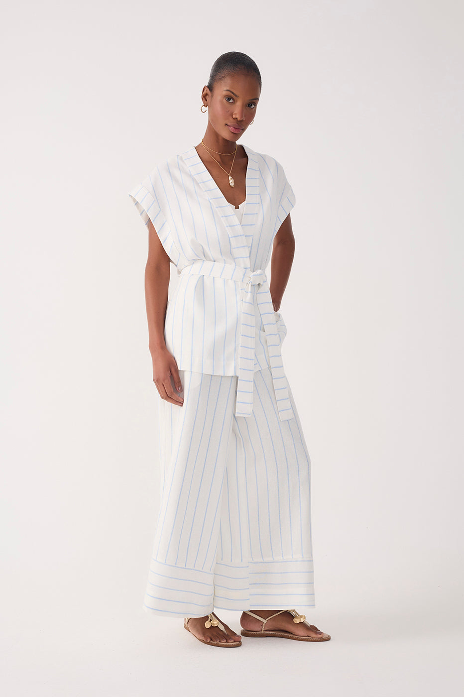 Off-White Stripes Wide-Leg Linen Pants_3