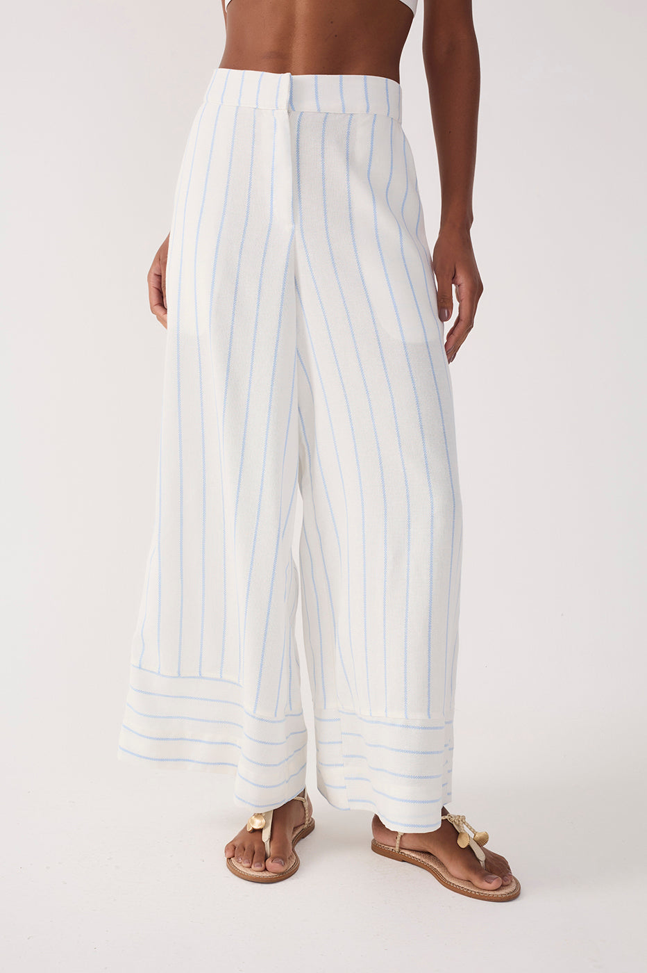 Off-White Stripes Wide-Leg Linen Pants_4