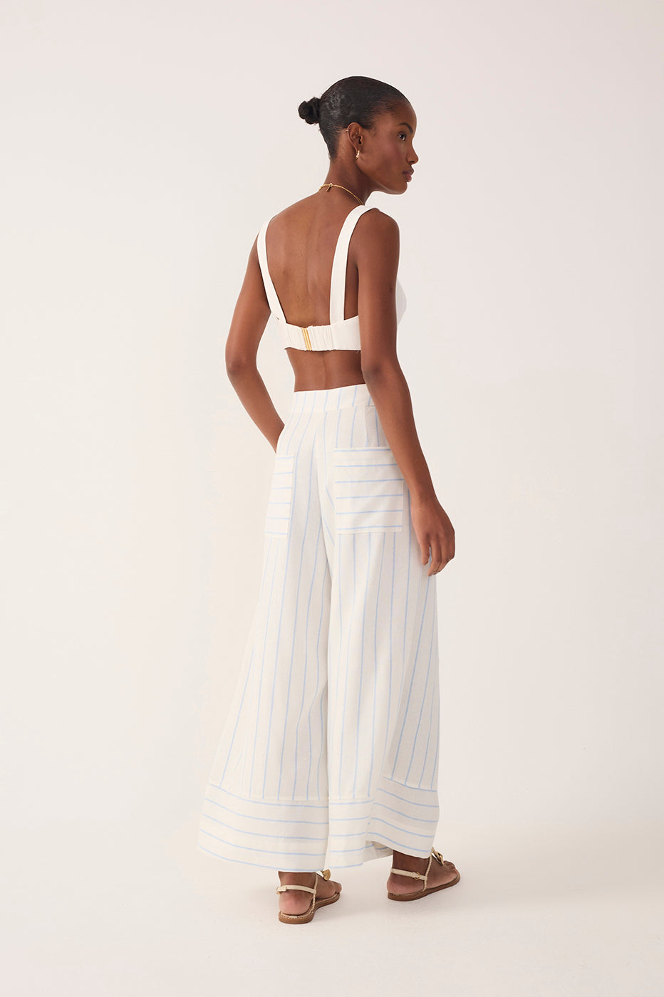 Off-White Stripes Wide-Leg Linen Pants_6