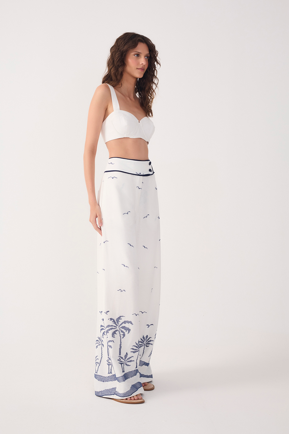 Embroidered Coconut Linen Pants_3