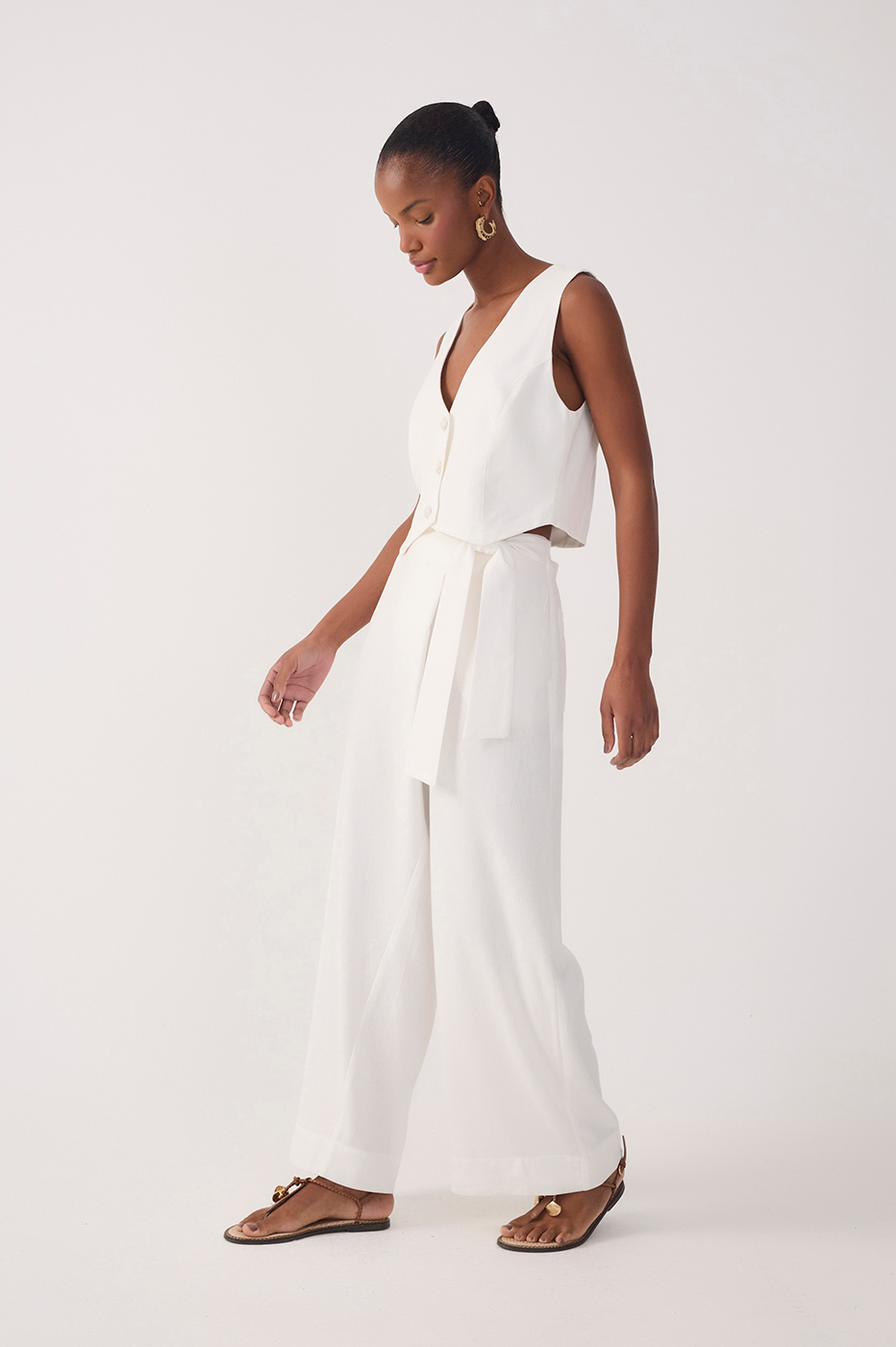 Off-White Wrap Wide-Leg Linen Pants_3