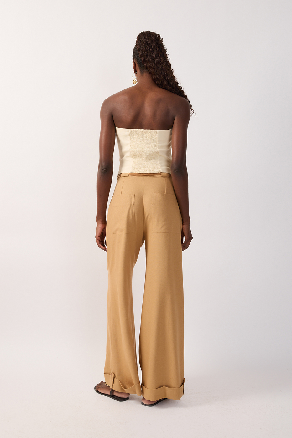 Drawstring Pleated Wide-Leg Linen Pants_7