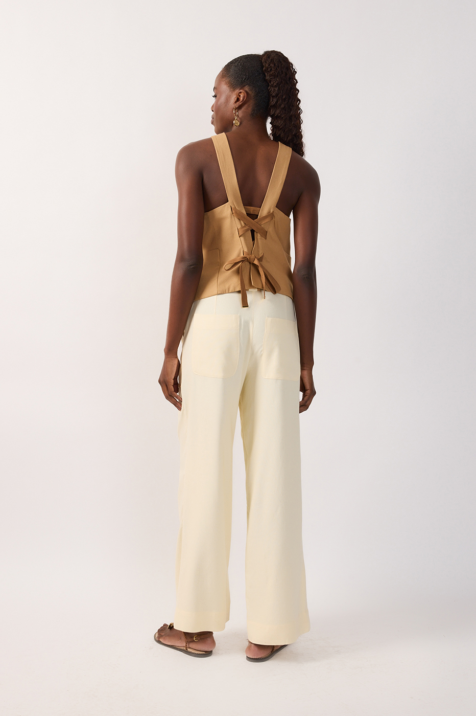 Off-White Trim Detail Pocket Linen Pants_6