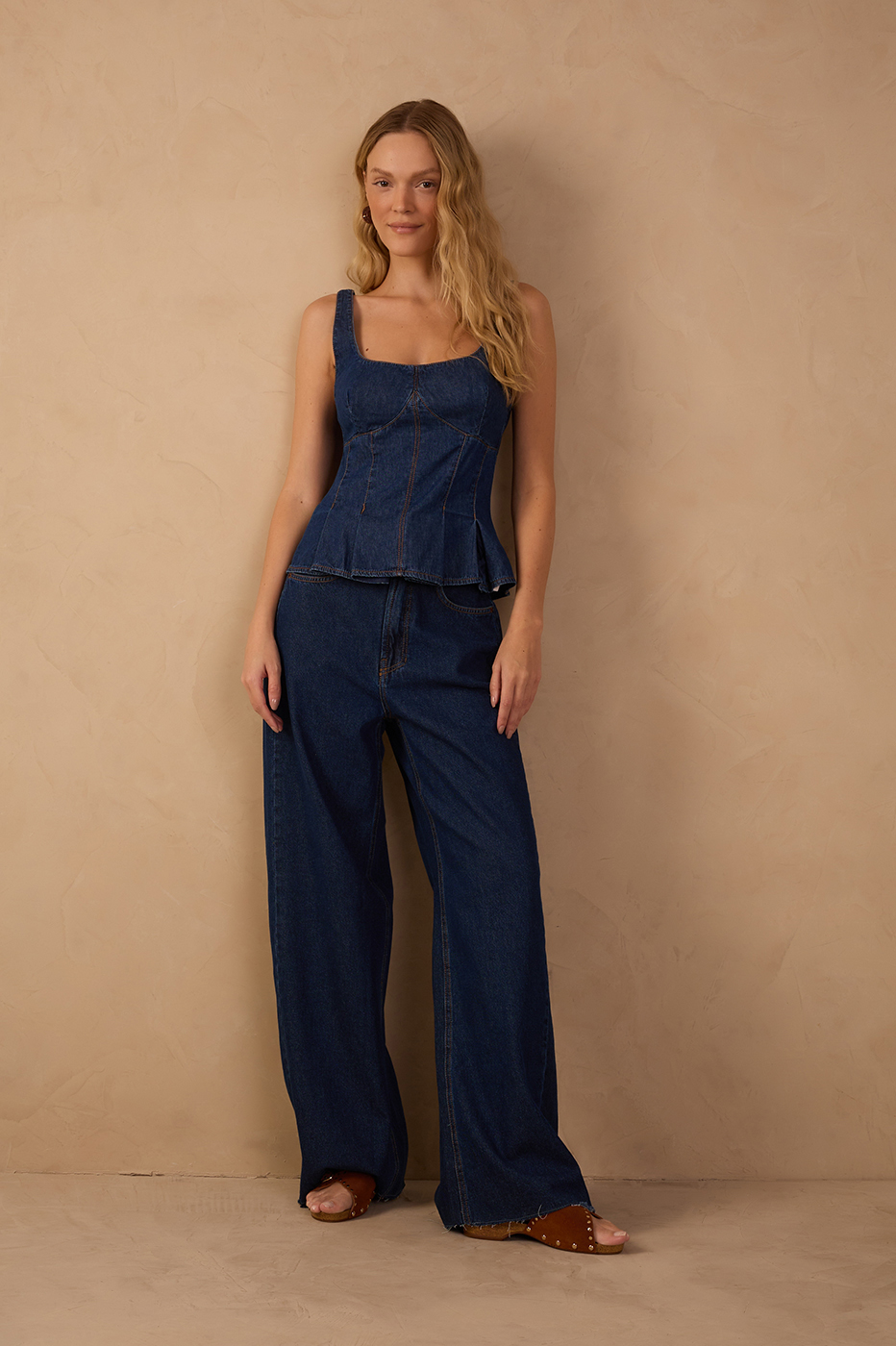 Denim Pockets Straight Pants_1