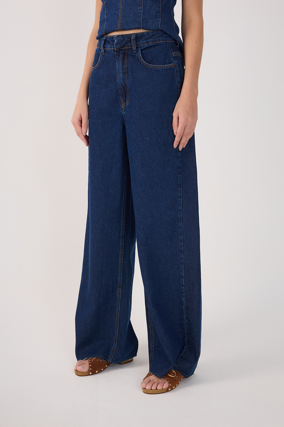 Denim Pockets Straight Pants_3