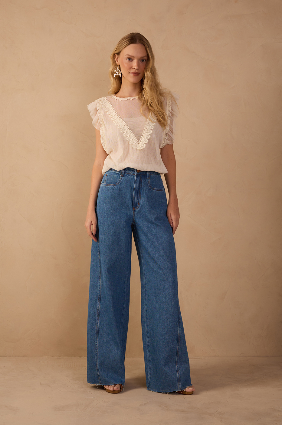 Denim Offset Stitching Pants_1