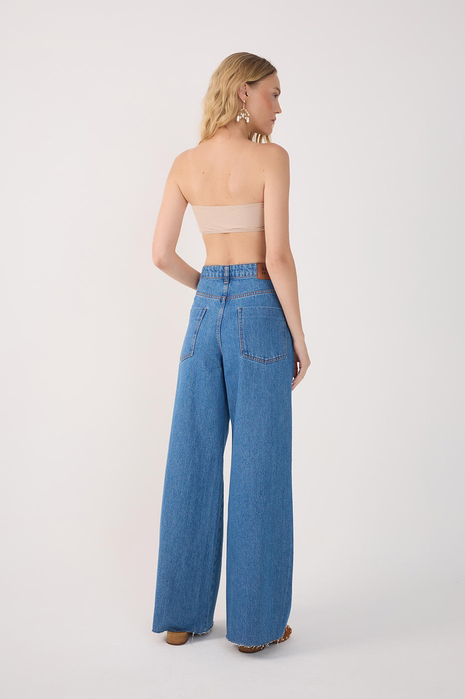 Denim Offset Stitching Pants_5