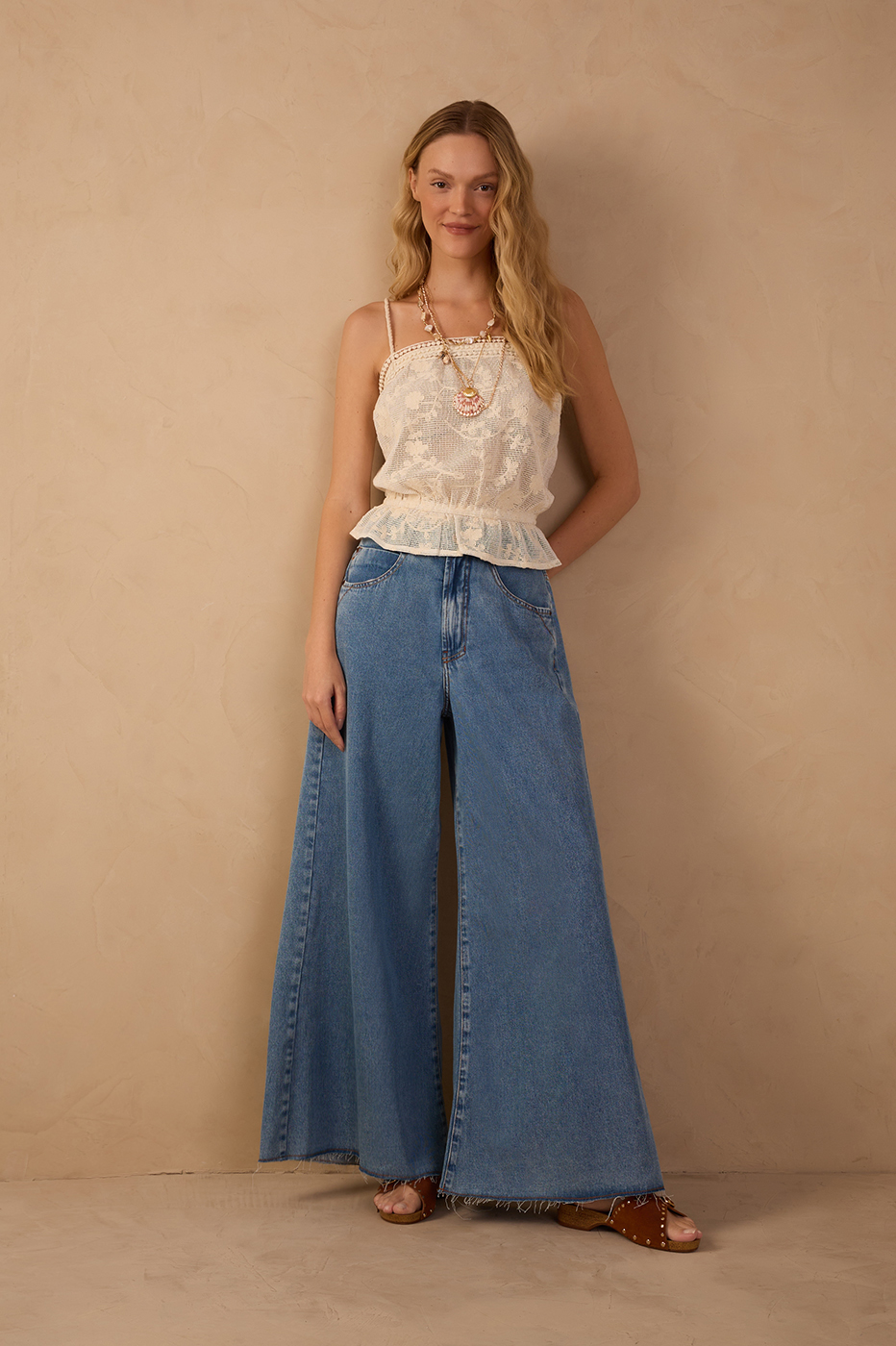 Denim Pockets Palazzo Pants_1