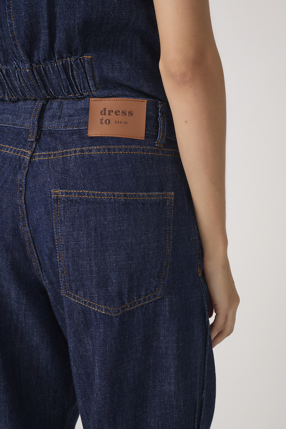 Denim Pleated Belt Loops Balloon Pants_6