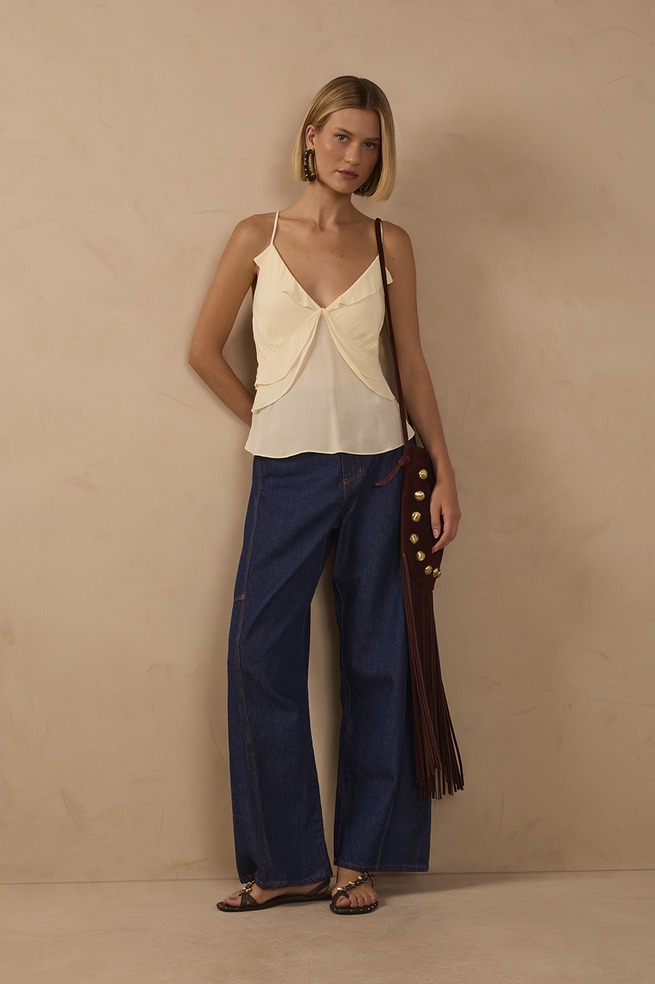 Denim Pockets Seam Detail Pants_1