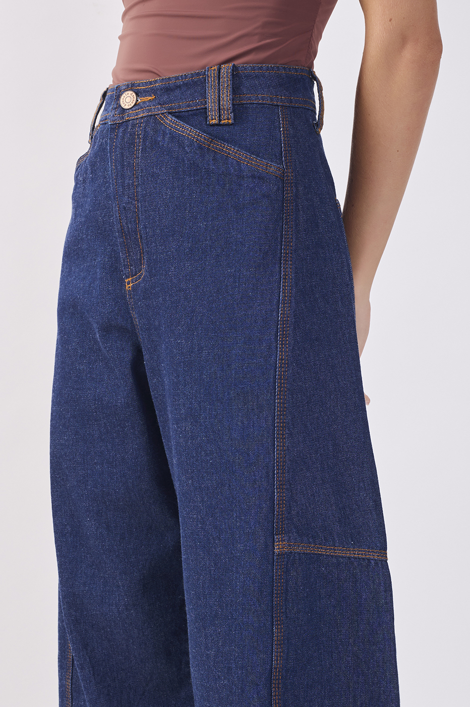 Denim Pockets Seam Detail Pants_4