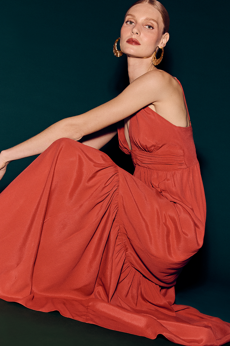 Crepe Metal Cutout Dress