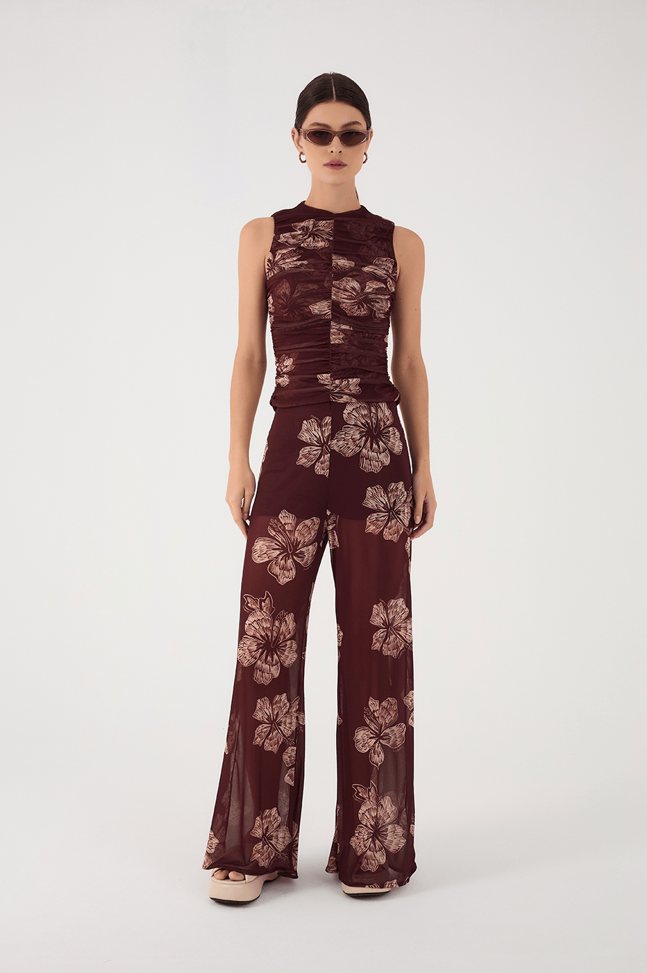 Brown Grumari Lined Tulle Pants