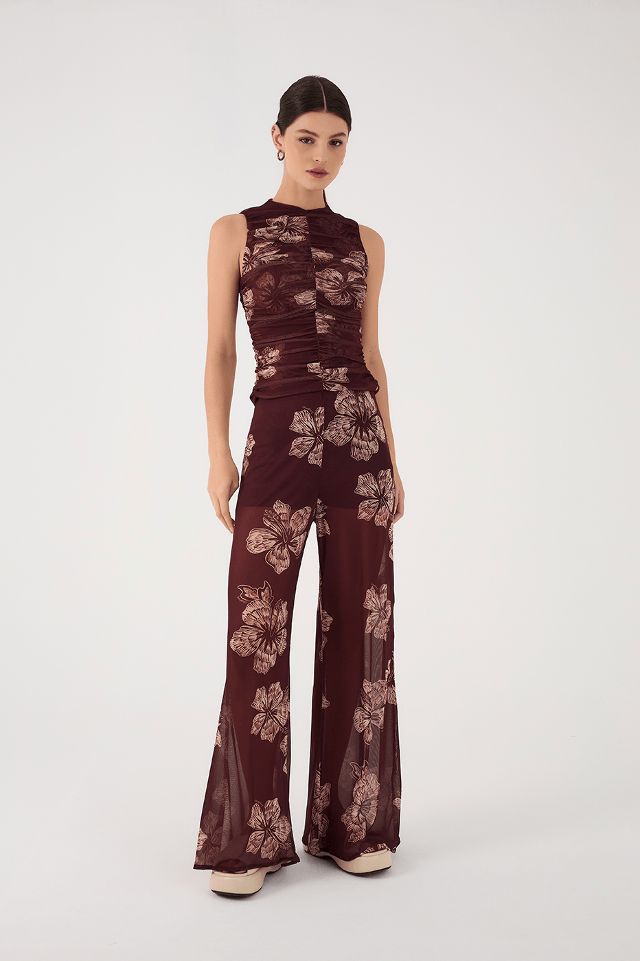 Brown Grumari Lined Tulle Pants
