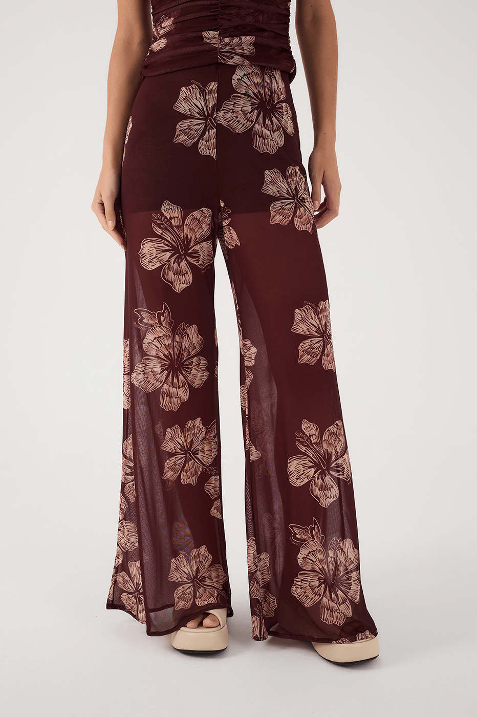 Brown Grumari Lined Tulle Pants