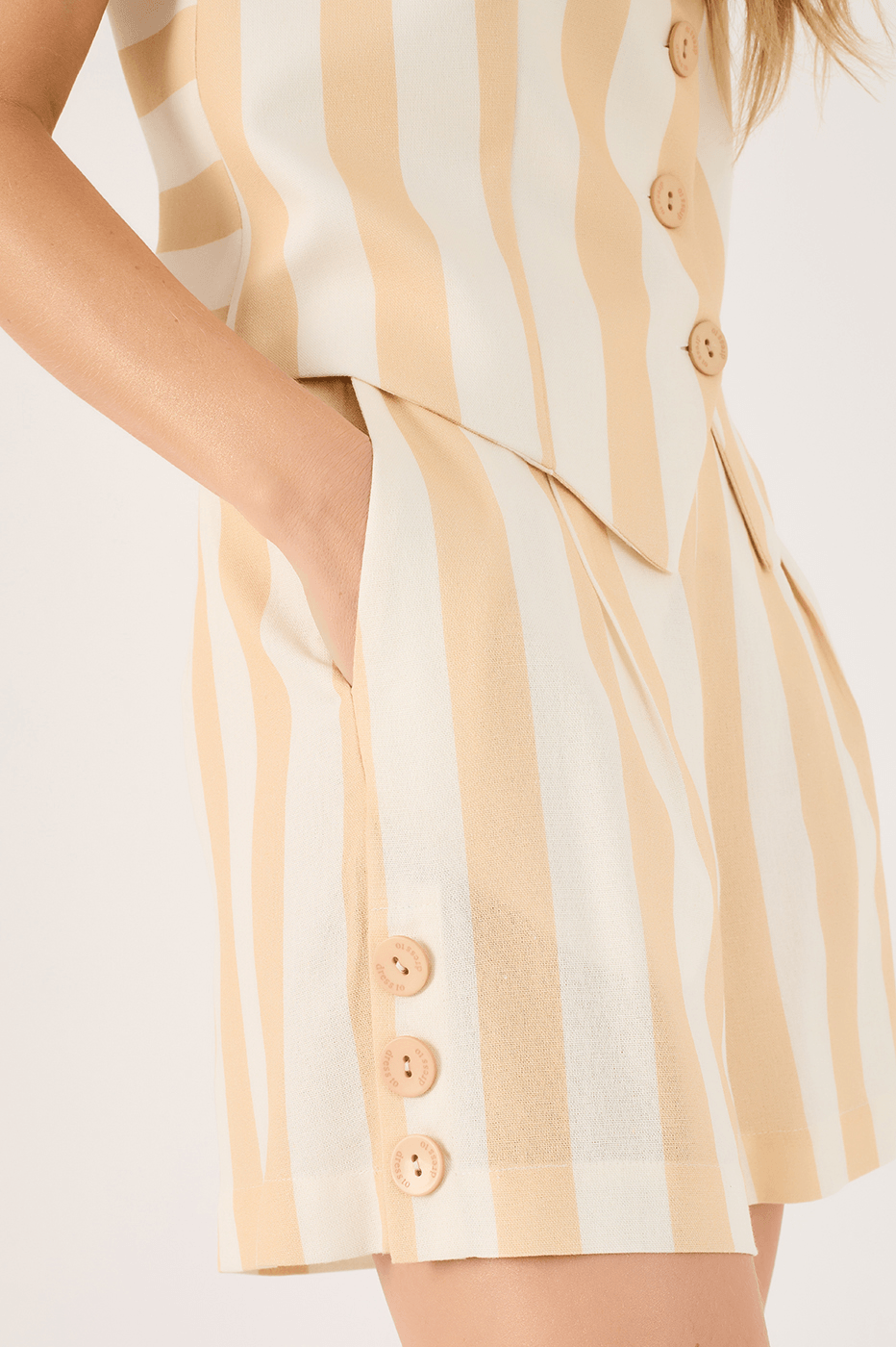 Horizonte Print Linen Shorts