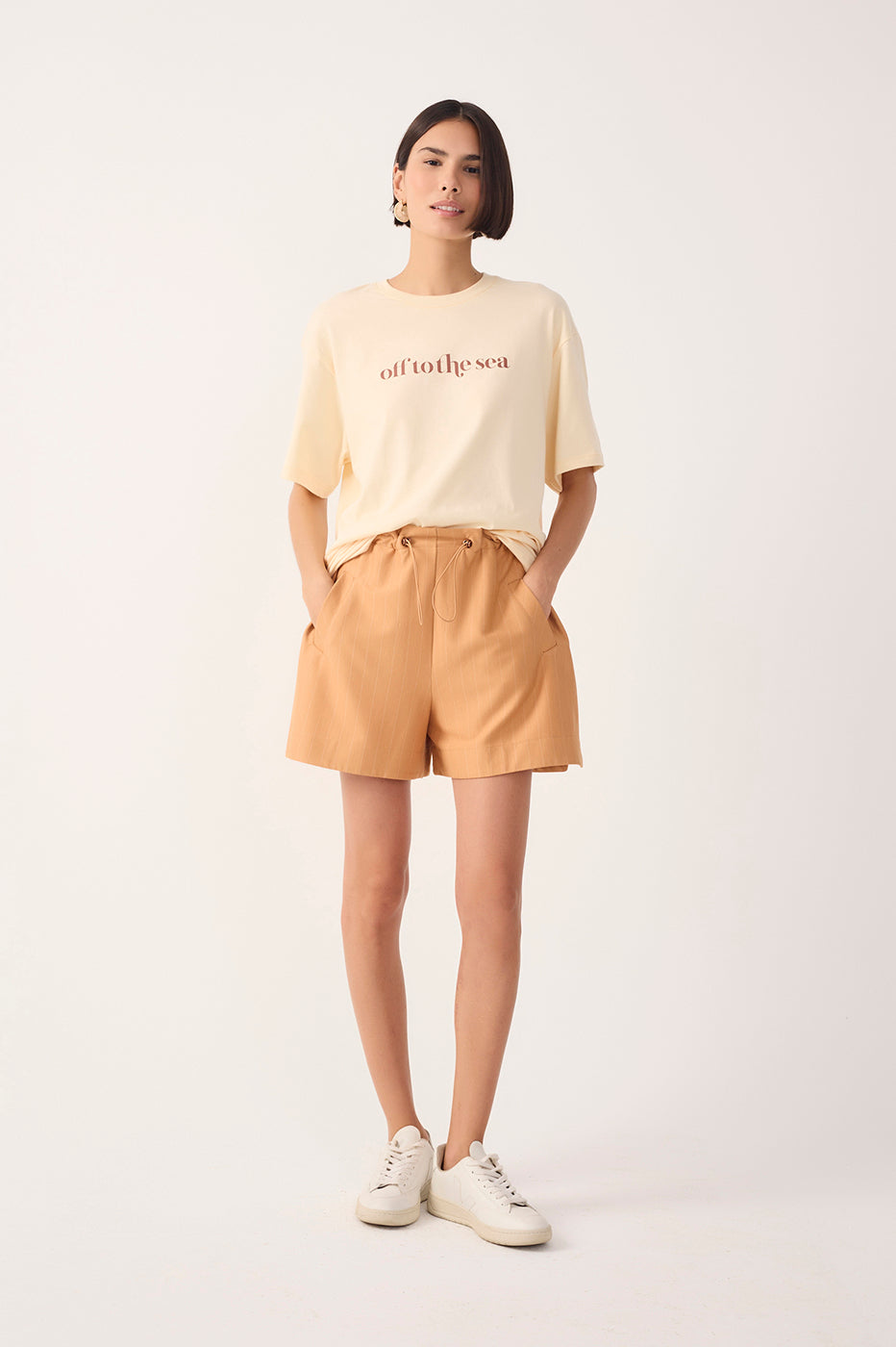Brown Risca de Giz Drawstring Shorts_2