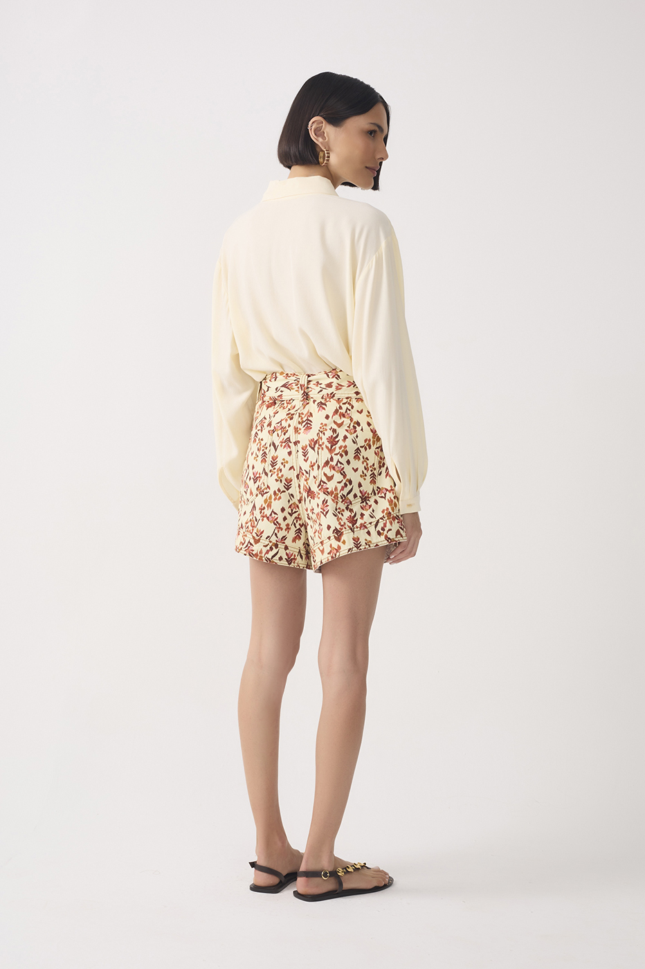 Off-white Jardim Ikat Pockets Belted Twill Shorts_5