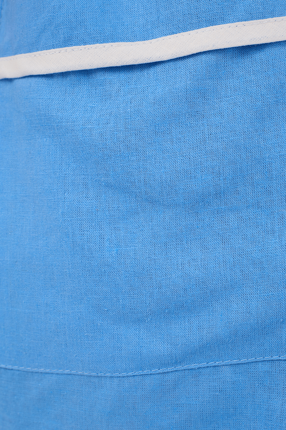 Blue Elastic Waist Shorts with Contrast Piping_7