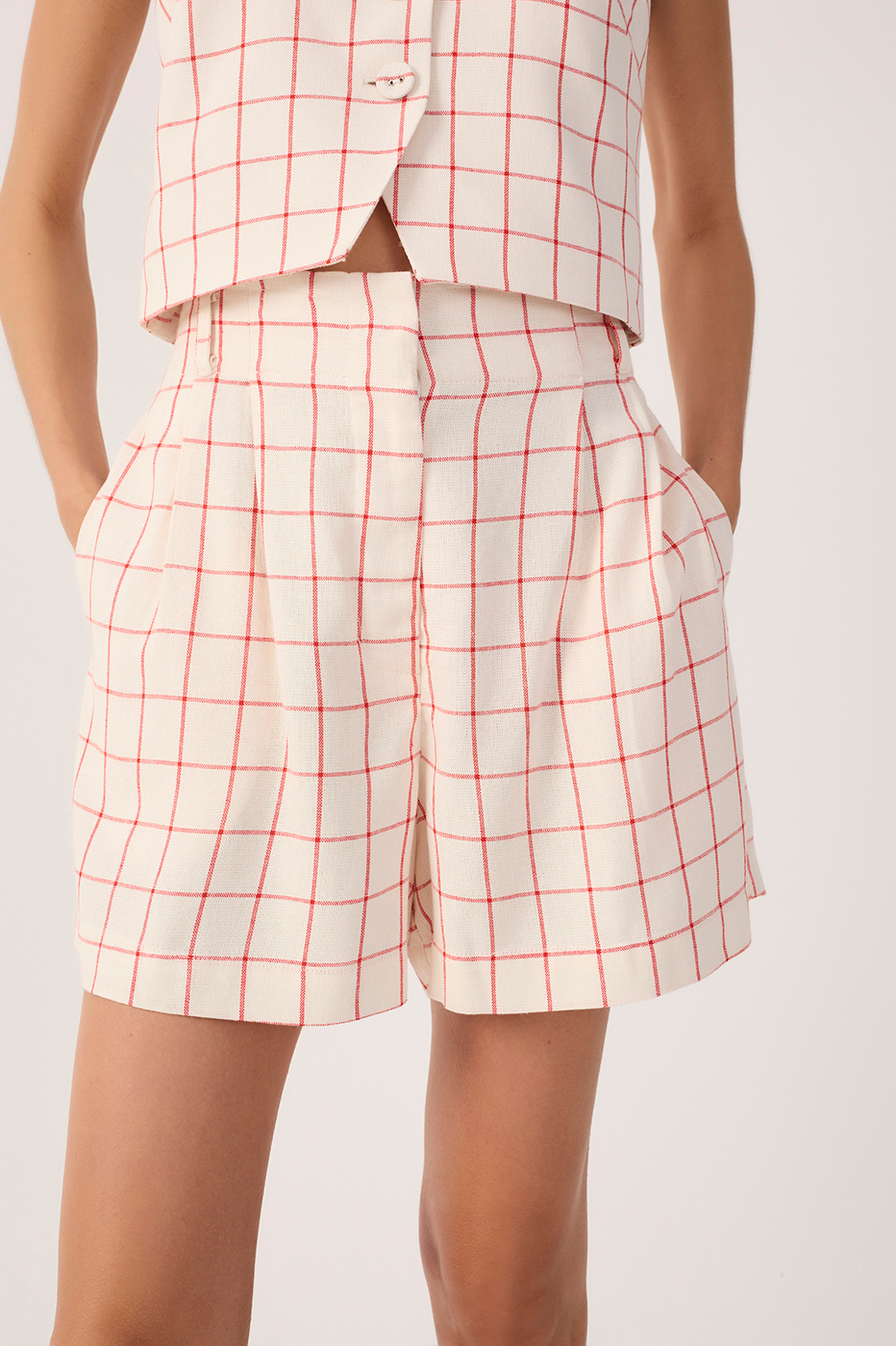 Plaid Linen Shorts_5