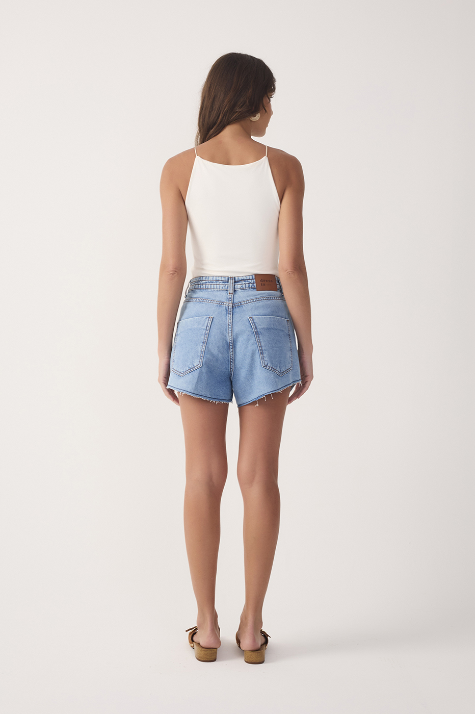 Topstitched Waistband Jeans Shorts_7
