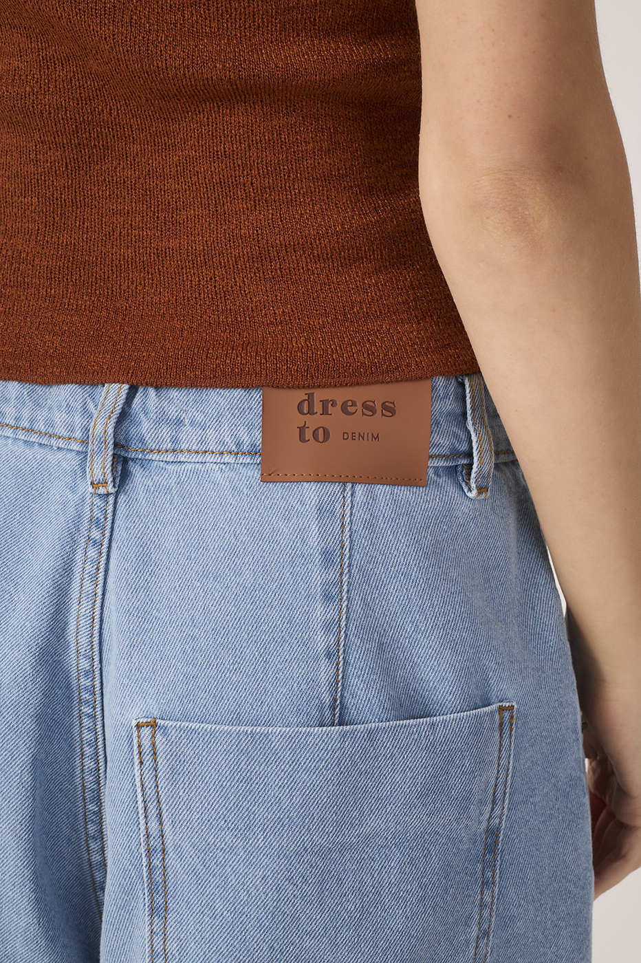 Denim Pleated Bermuda Shorts_6