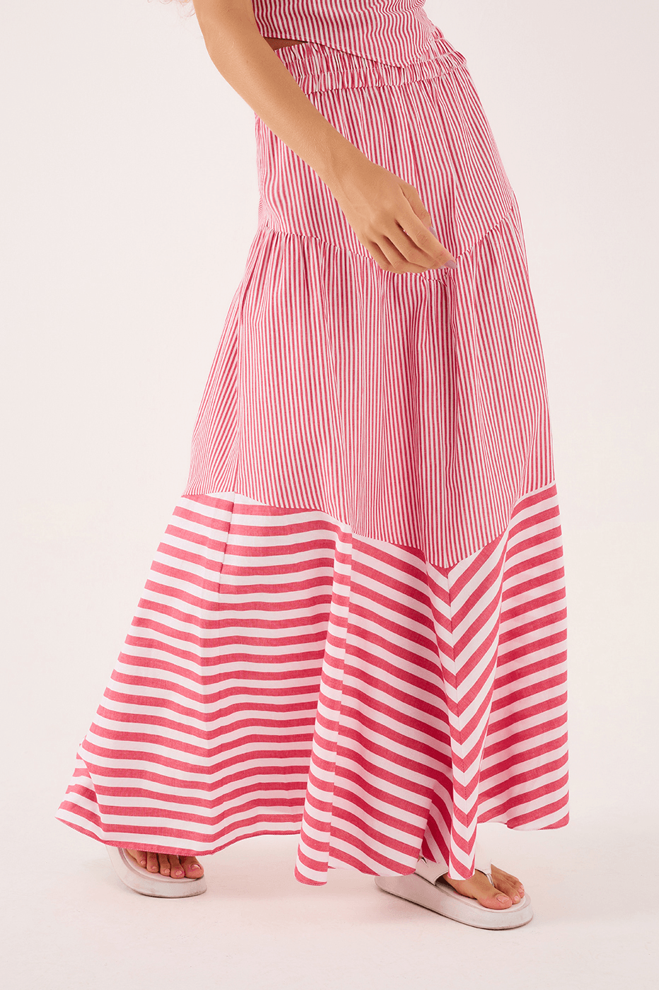 Cropped Striped Skirt