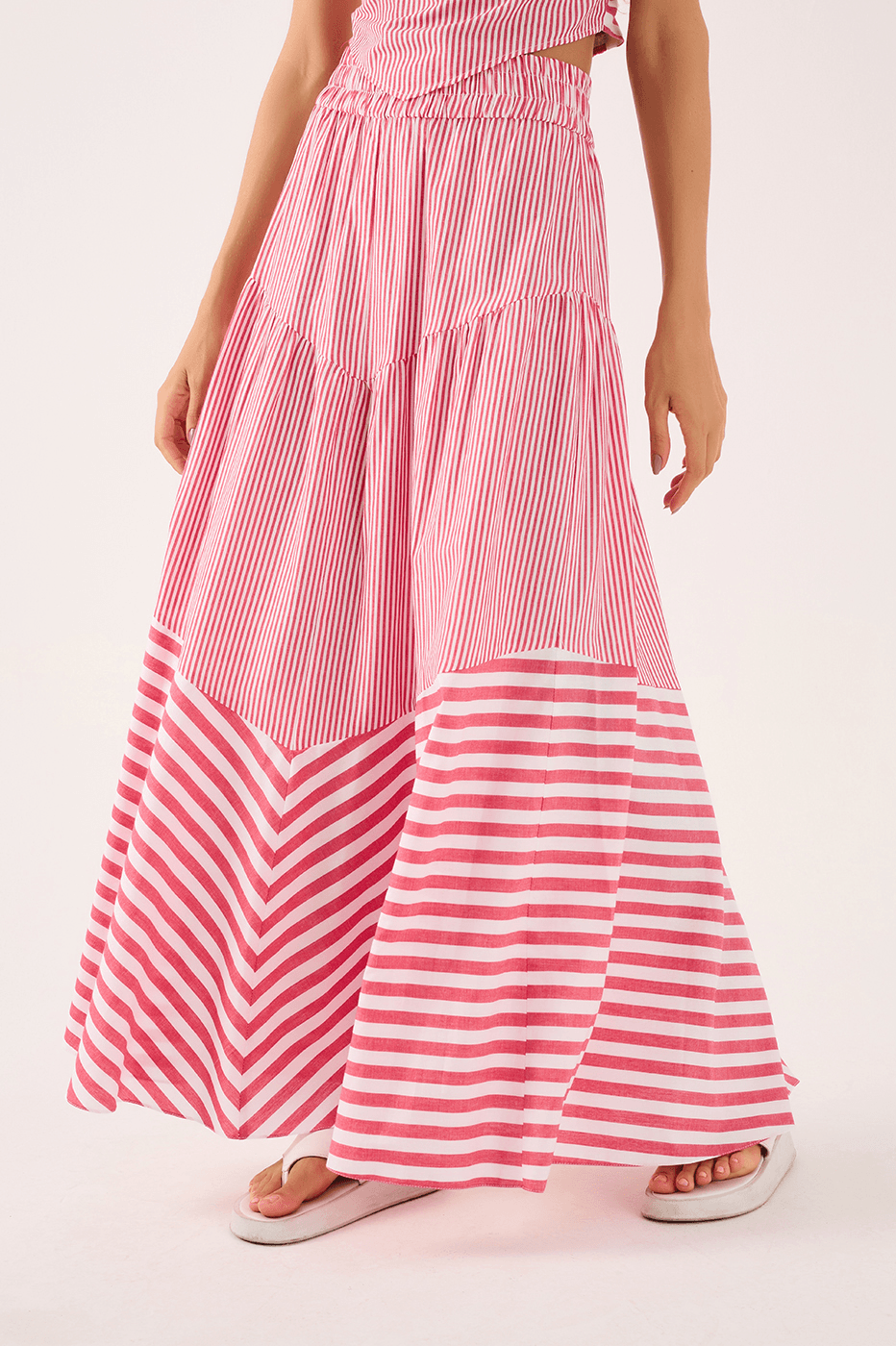 Cropped Striped Skirt