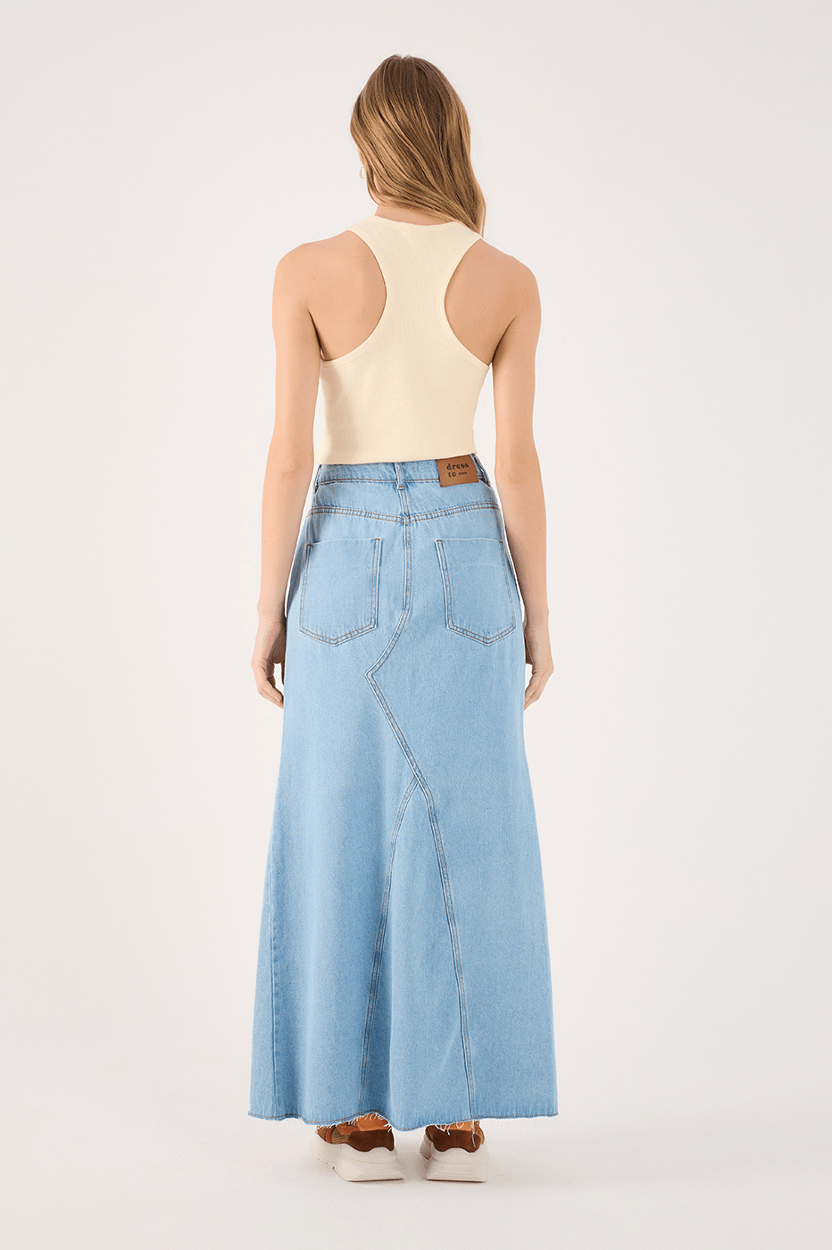 Denim Slit Skirt