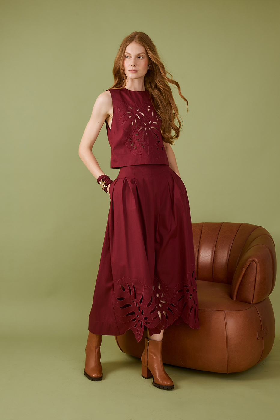 Embroiedered Midi Skirt