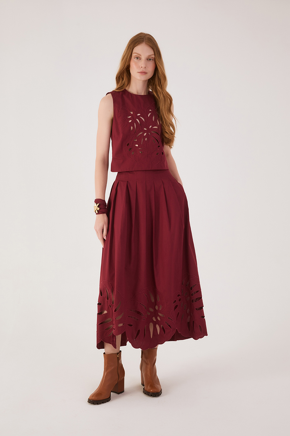 Embroiedered Midi Skirt