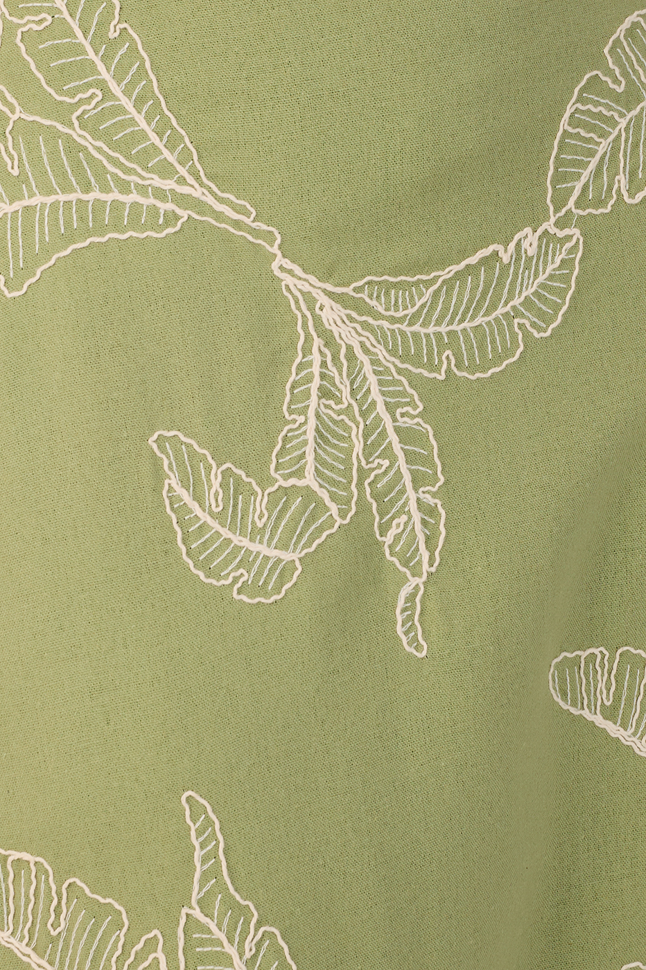 Green Embroidered Side Slits Maxi Skirt