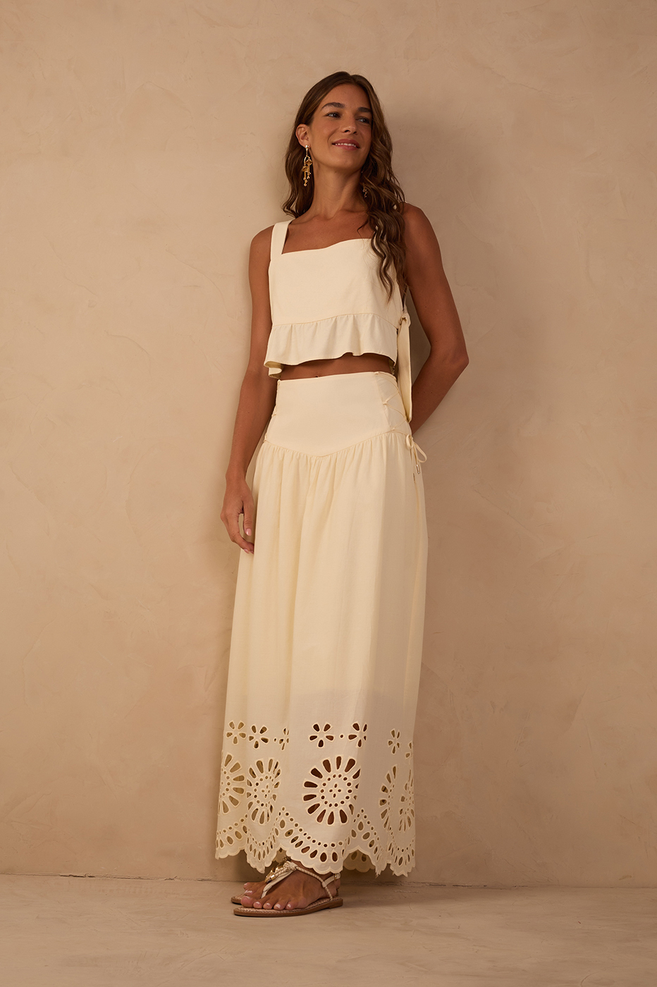 Embroidered Cotton Midi Skirt_1