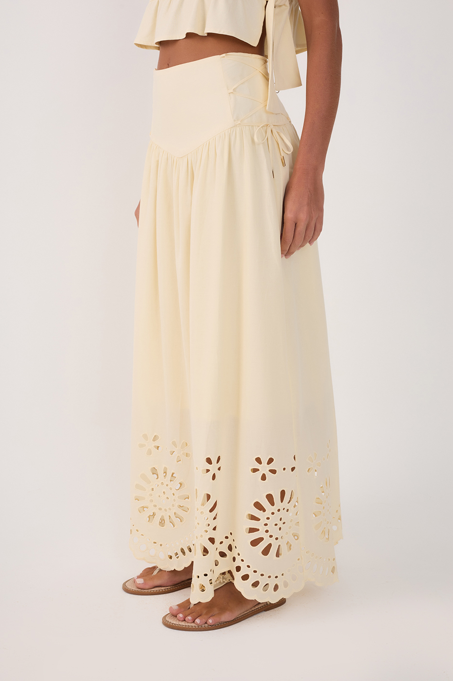 Embroidered Cotton Midi Skirt_3