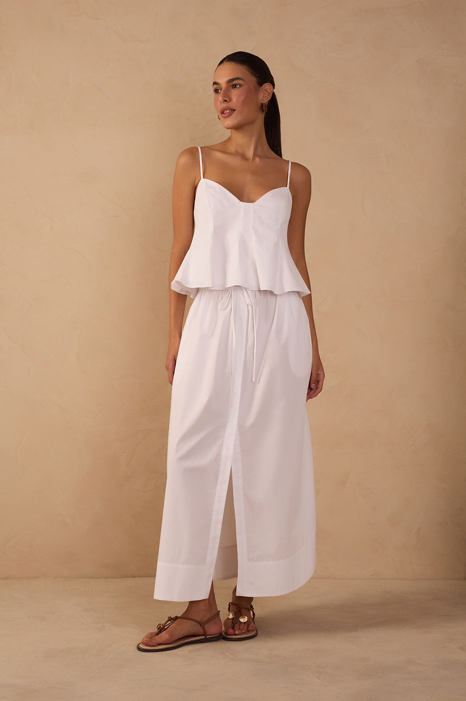 Frilled Cotton Midi Skirt_1