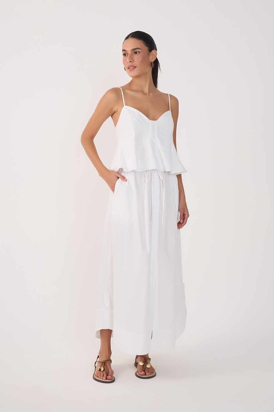 Frilled Cotton Midi Skirt_2