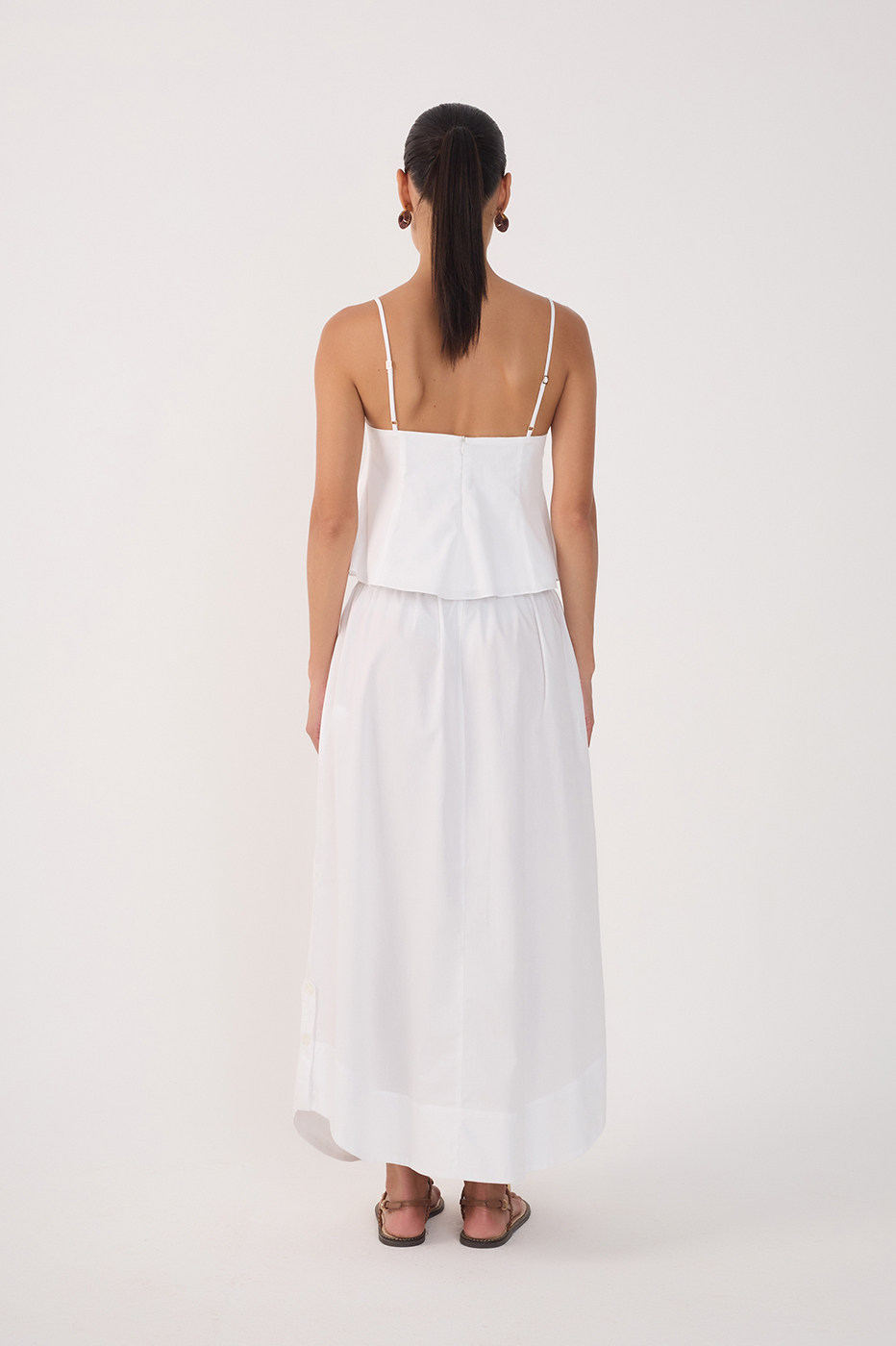 Frilled Cotton Midi Skirt_5