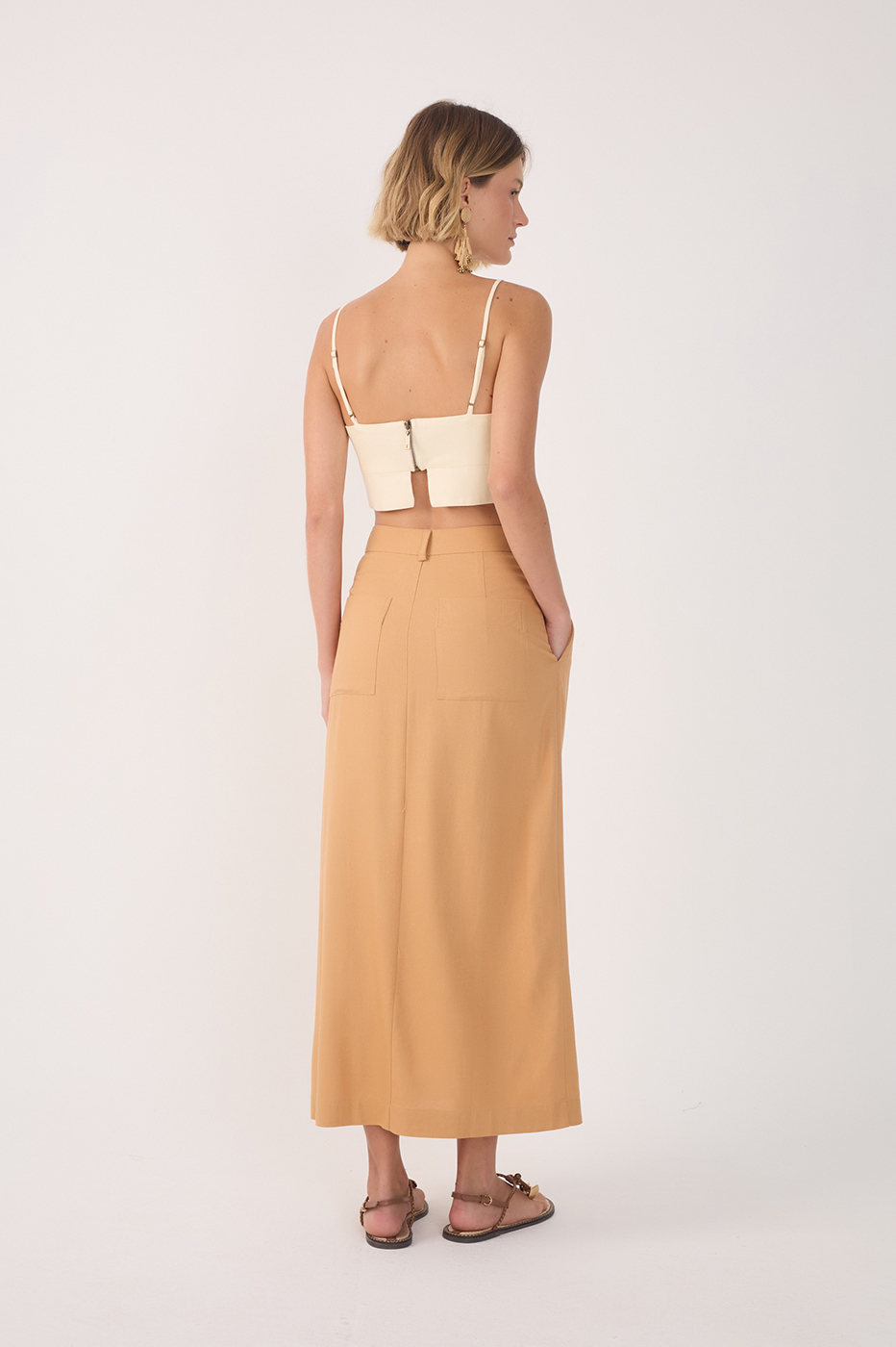 Linen Midi Wrap Skirt_5