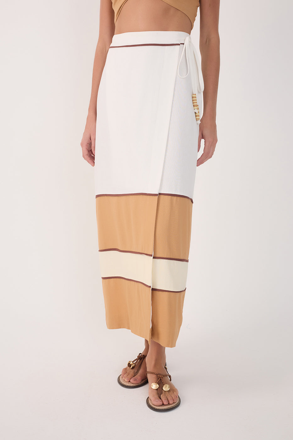 Off-White Side Ties Tiered Midi Skirt_3