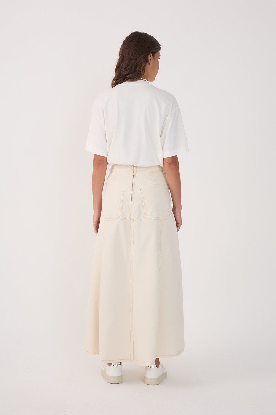 Linen Twill Slit Skirt_6