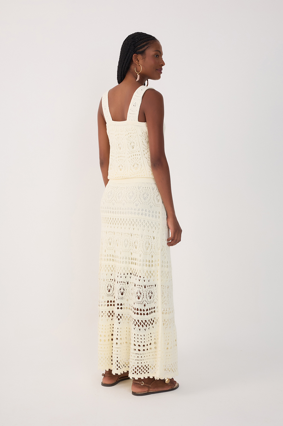 Off-White Lined Tricot Maxi Skirt_5