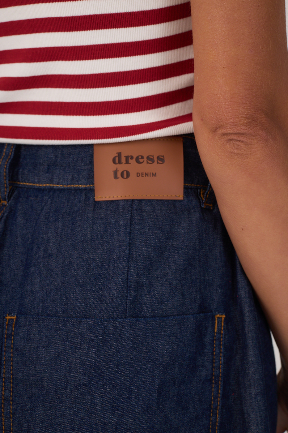 Denim Belt Loops Balloon Mini Skirt_4