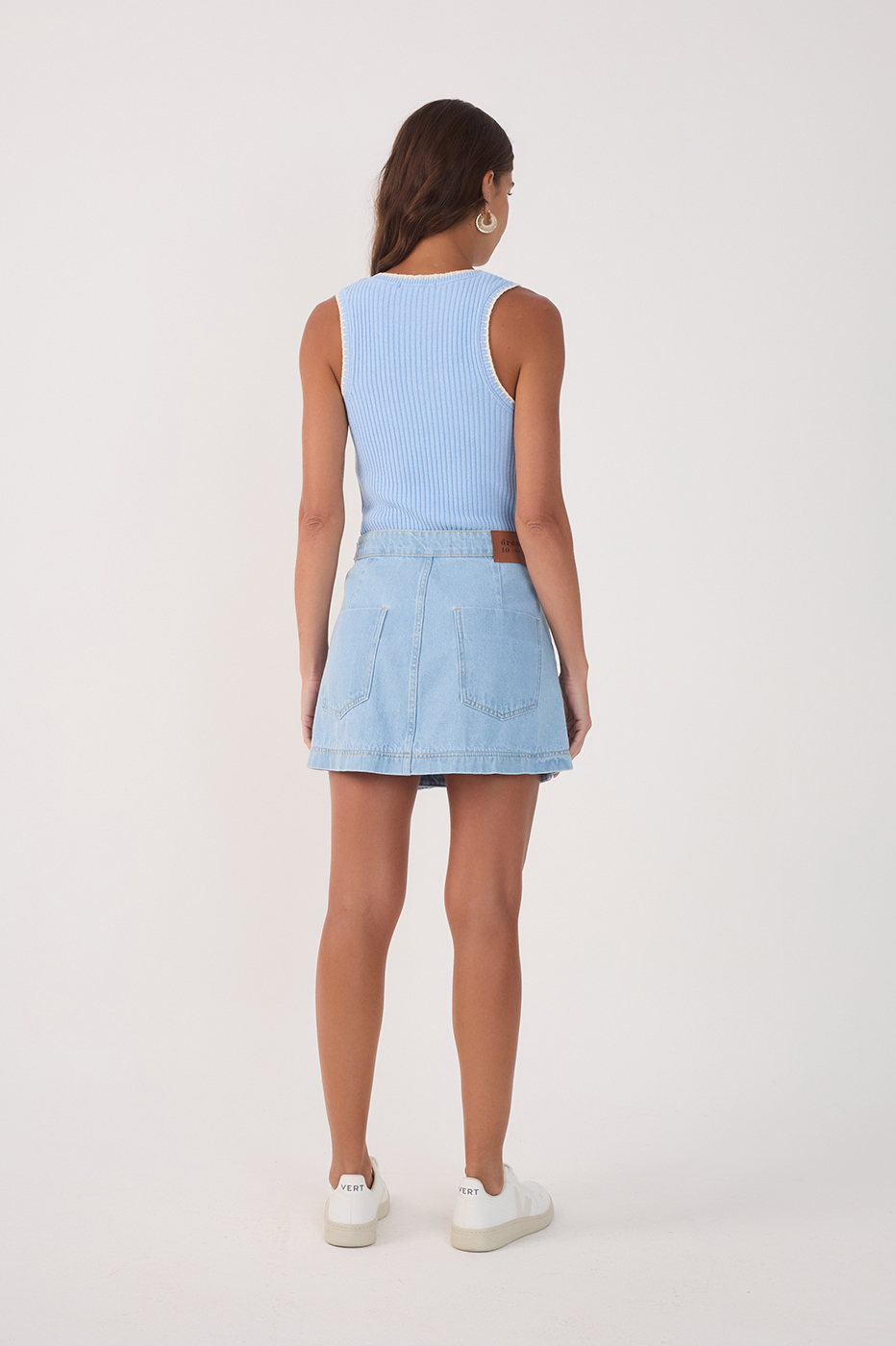 Baby Blue Jeans Tie Skirt