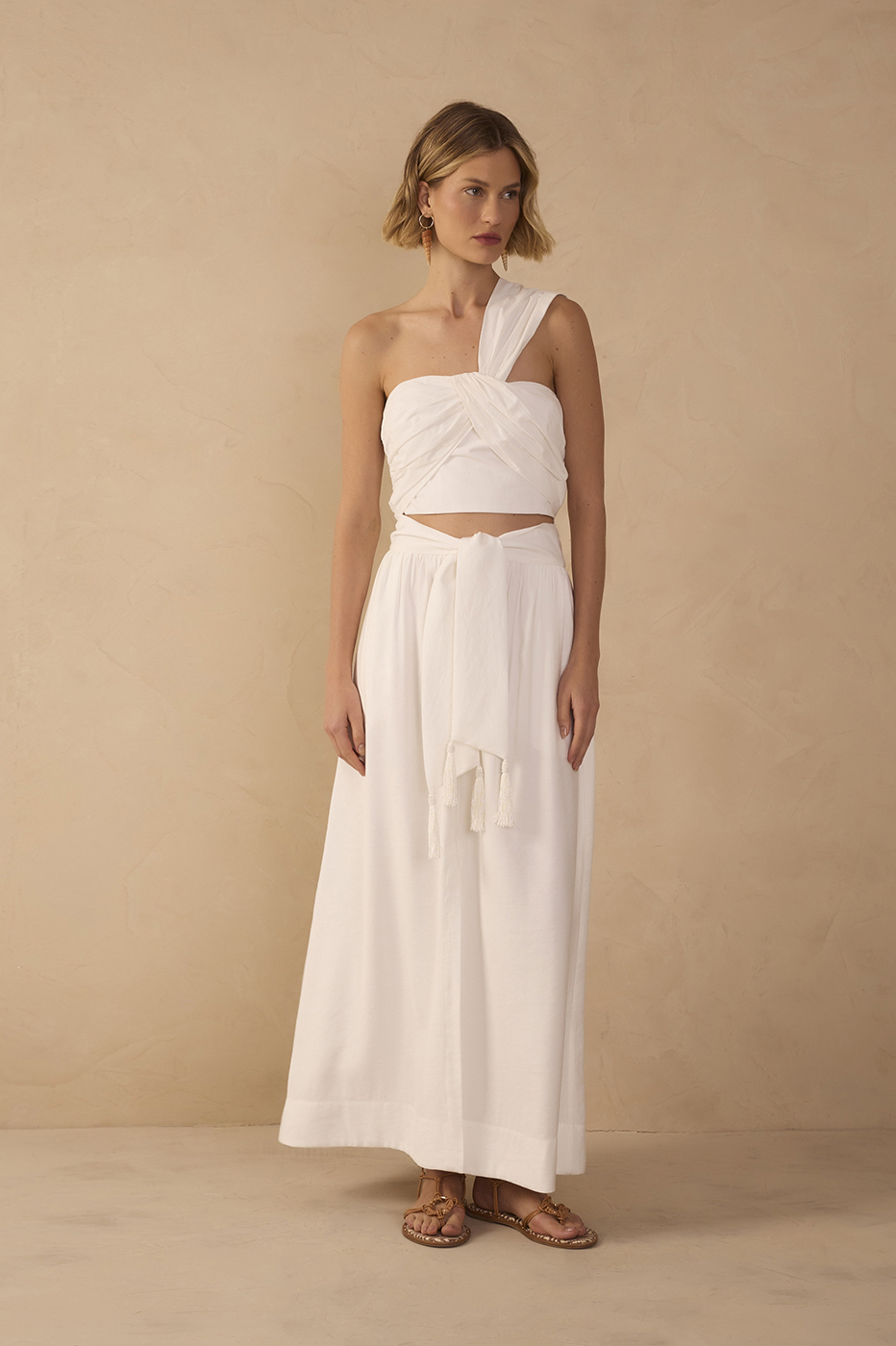 Cropped Tie Waist Skirt_1