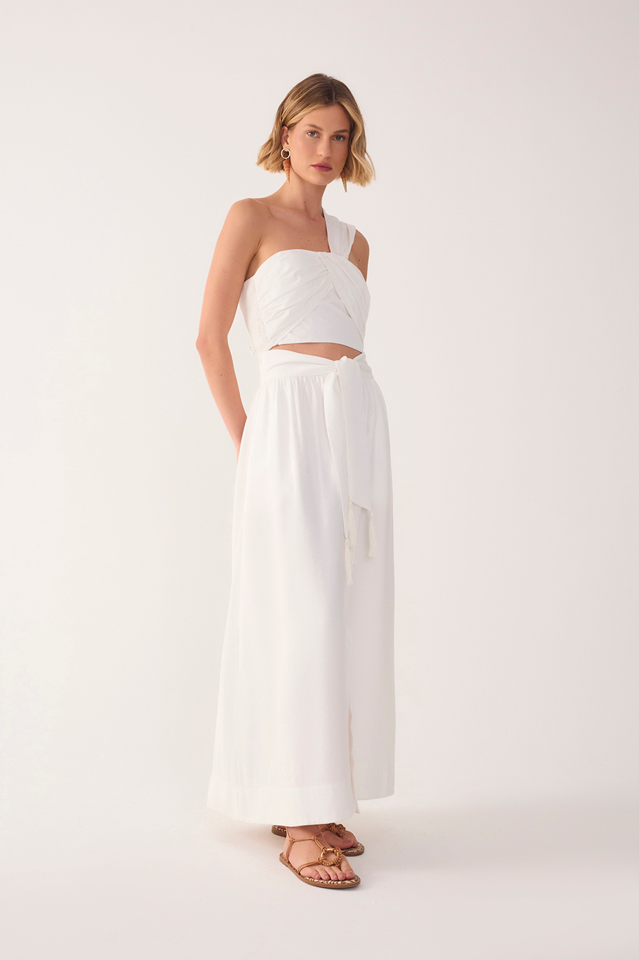 Cropped Tie Waist Skirt_2