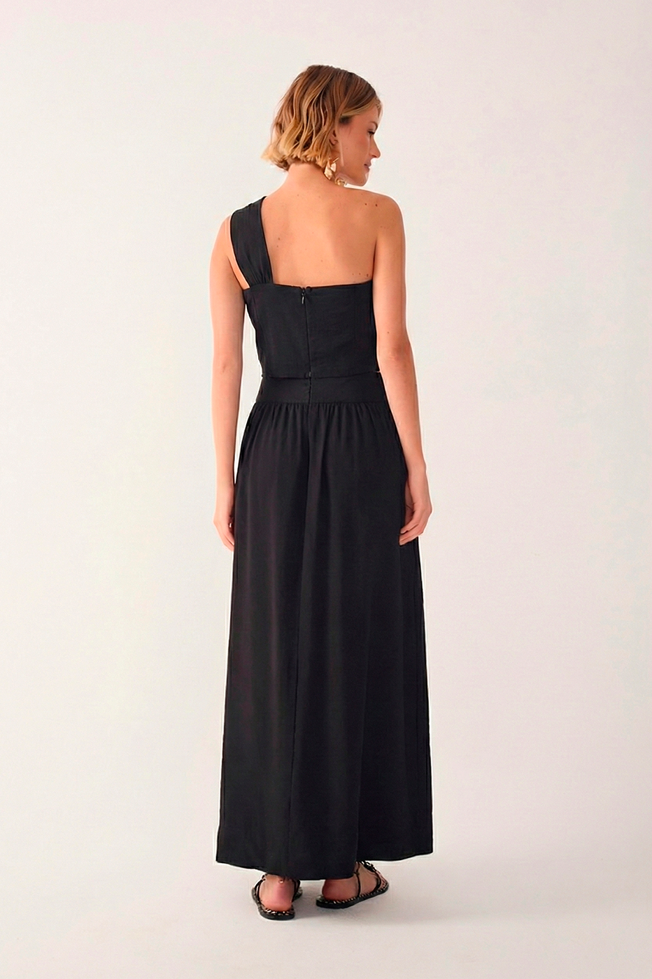 Black Tie Waist Maxi Skirt_4