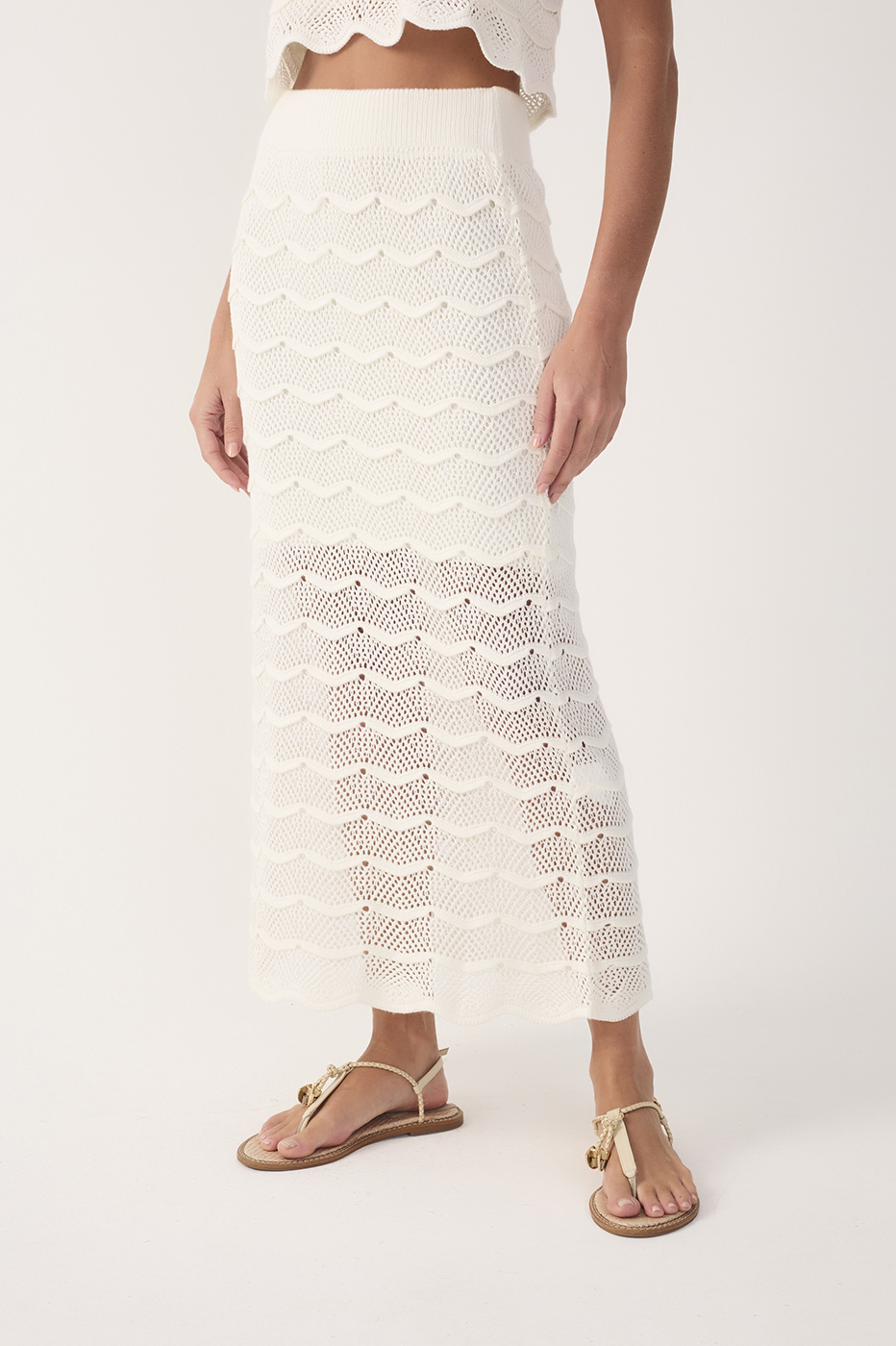 Off-White Waves Knit Midi Skirt